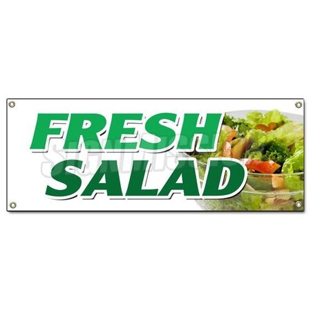 Signmission FRESH SALADS BANNER SIGN crisp greens tomato chicken egg caesar food B-Fresh Salads